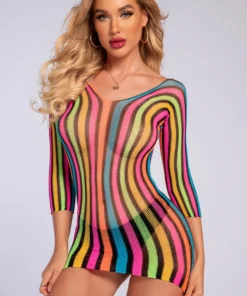 3WISHES Lingerie Multicolor Net Chemise