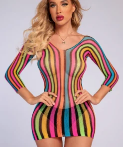 3WISHES Lingerie Multicolor Net Chemise 8 3WISHES Lingerie Multicolor Net Chemise